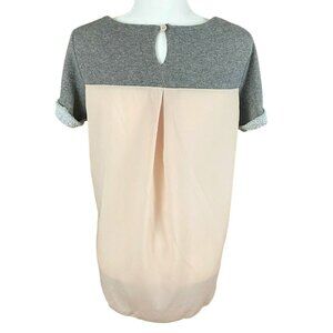 American Eagle Outfitters Womens Blended Fabric Short Sleeve Shirt-Gray-GUC